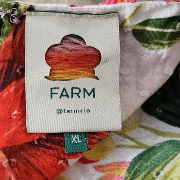 Farm Rio Cashew Floral Tiered Midi Dress White Ruffle Garden Tropical - Picture 11 of 13